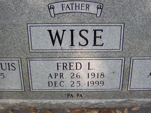 Headstone for Wise, Fred L.